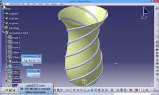 catia-فیلم اموزشی مدل گلدون در نرم افزار کتیا